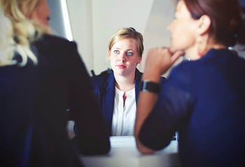 Woman interviewing for a job