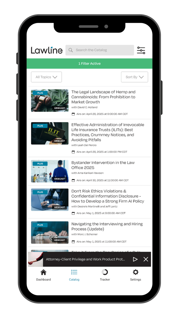 Webcasts Are Now Available on Lawline’s Mobile App Learn Live, Anywhere