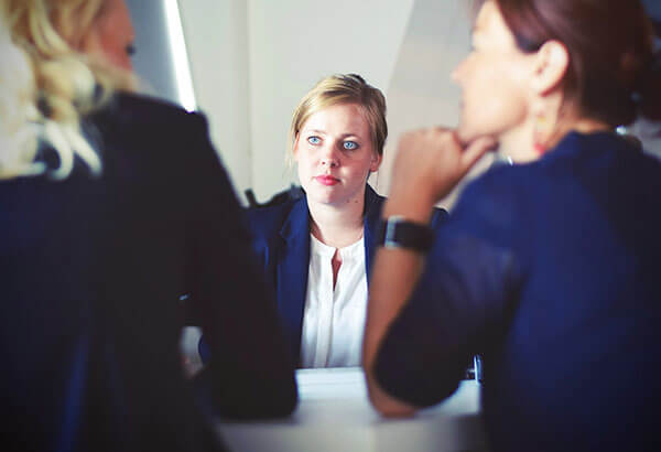 Woman interviewing for a job